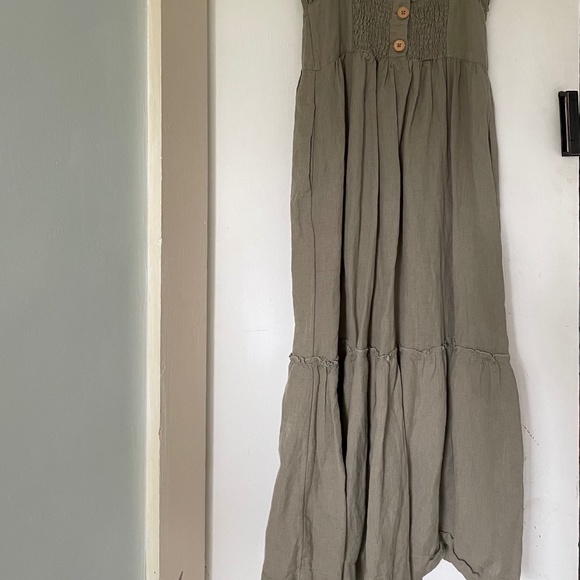 Free People Late Check Out Midi Dress, size XS in dried palm - Picture 3 of 4